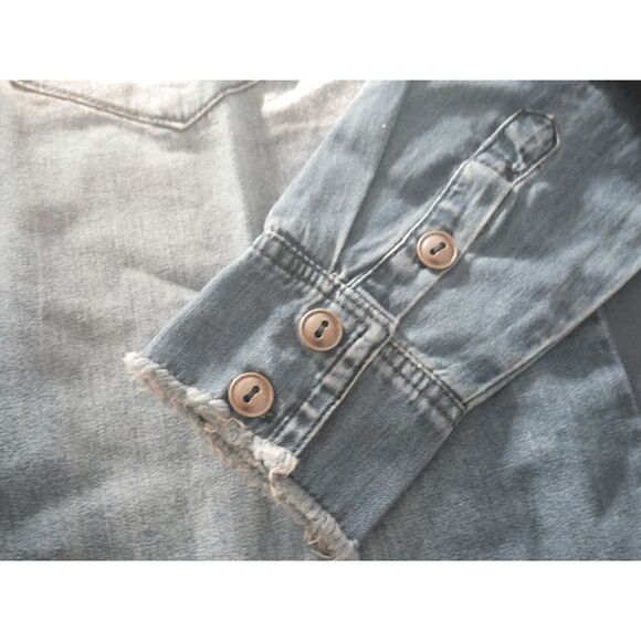 Free People x Sandrine Rose oversized Mandarin Denim Shirt Size S - Picture 7 of 9